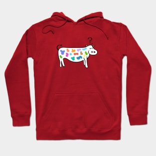 Questionable Cow - Funny Cute Cow Ilustration Hoodie